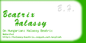 beatrix halassy business card